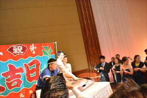 結婚式にて、マグロ解体ショーｉｎ東京都内のホテル